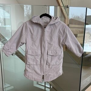 Zara Kids Light Grey Hooded Raincoat